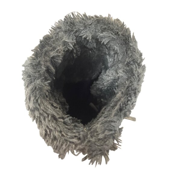 Crocs Faux Leather Fur Lined  Womans Black Mid Calf Winter boots Sz 8 SKU 9568 - Picture 9 of 16